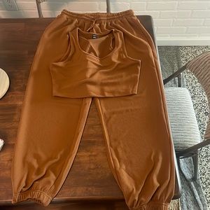 SHEIN brown tank/sweatpants